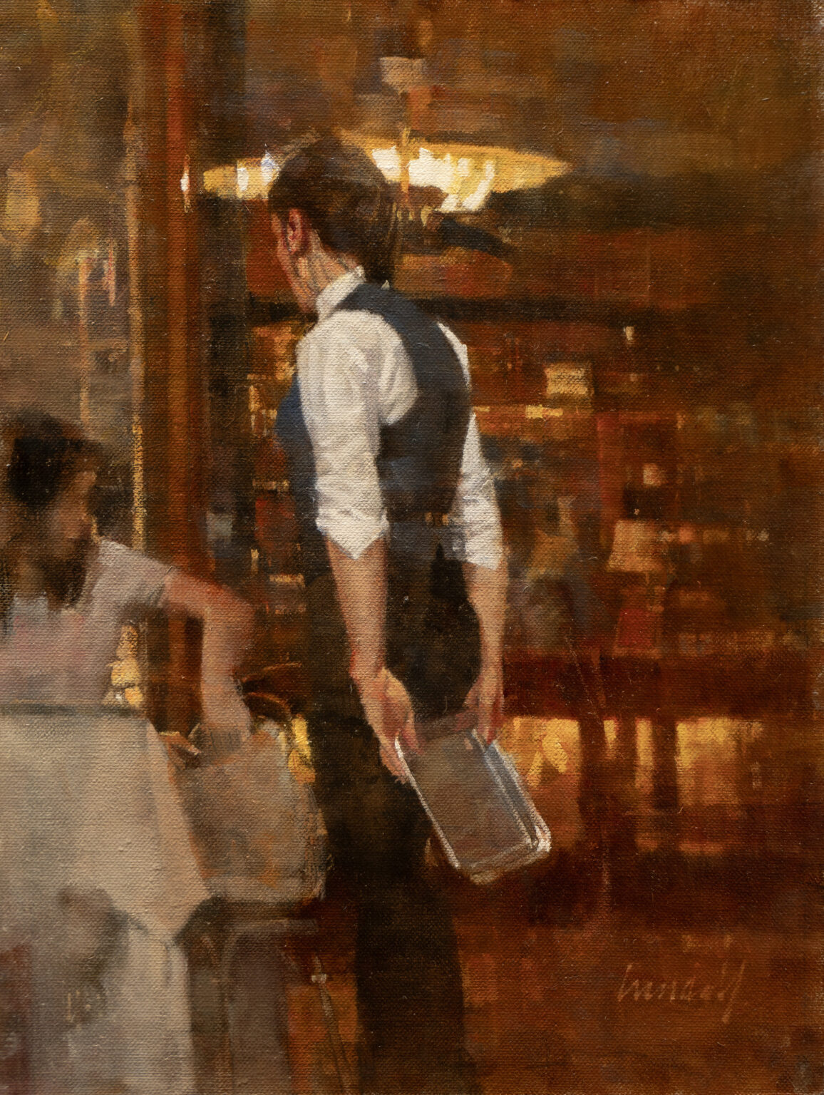 James Crandall OPAM, Waitress With Tray No 2.